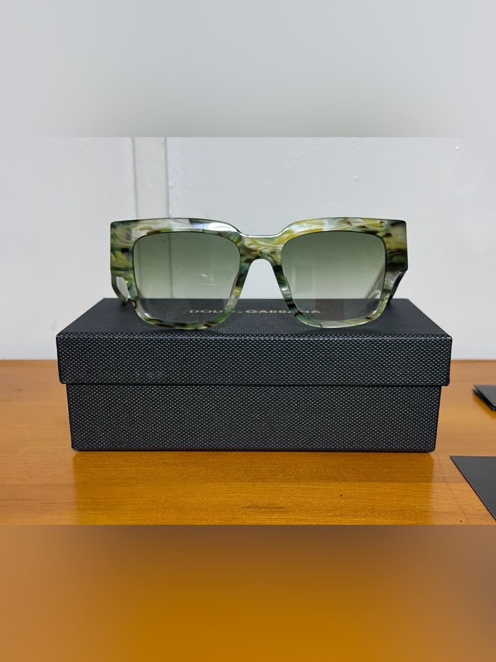 Dolce & Gabbana Green Tortoiseshell Logo-Temple Sunglasses
